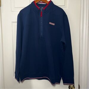 Vineyard Vines Men's Navy Blue Shep 1/4 Zip Sweatshirt Size Large